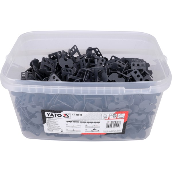 SYSTEM, KLIPSY, BRAMKI DO POZIOMOWANIA PŁYTEK Y2MM 500SZT YT-36943