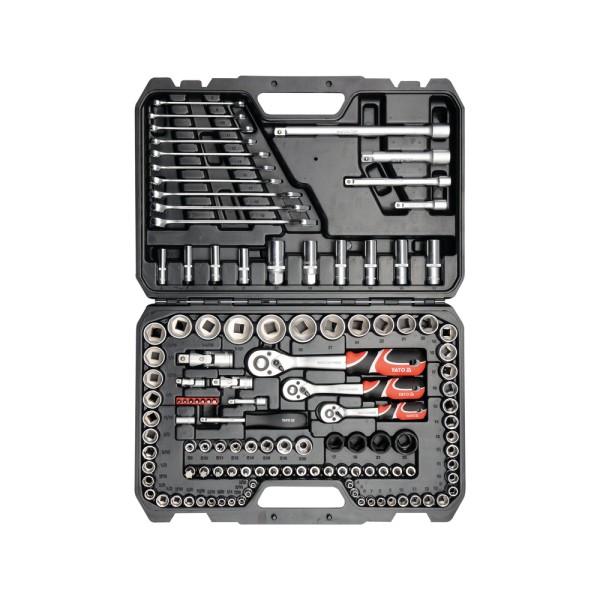 ZESTAW NARZĘDZIOWY 1/4'', 3/8'' I 1/2'',  120 SZT. YT-38801