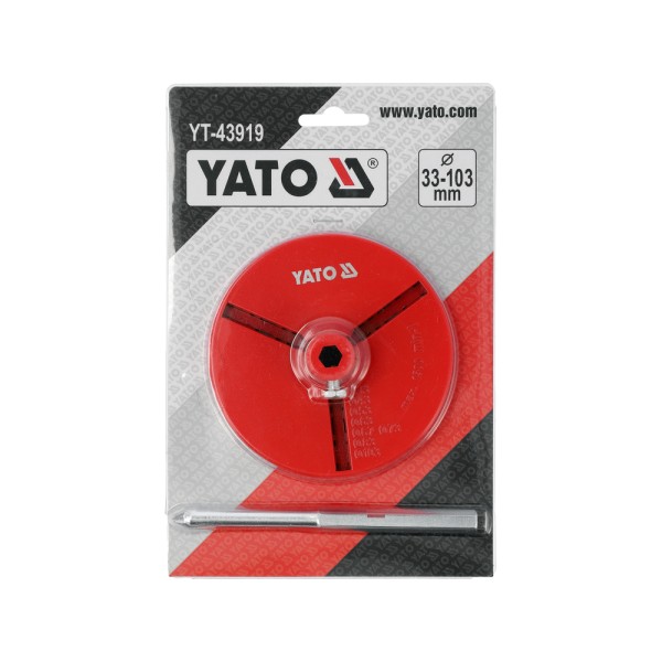 TALERZ MOCUJĄCY Z WIERTŁEM DO OTWORNIC WOLFRAMOWYCH 33-103MM YT-43919