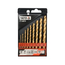 ZESTAW WIERTEŁ DO METALU HSS-TIN 10SZT 1-10MM YT-44674