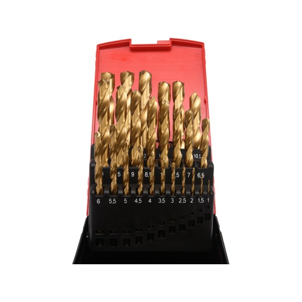 ZESTAW WIERTEŁ DO METALU HSS-TIN 25SZT 1-13MM YT-44676