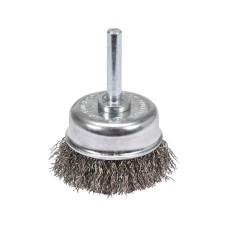 SZCZOTKA CZOŁOWA Z TRZPIENIEM 50MM INOX NA WIERTARKĘ YT-47497