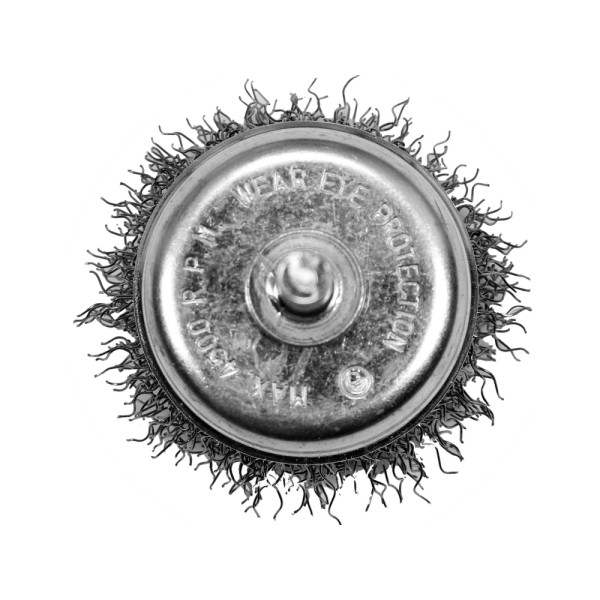 SZCZOTKA CZOŁOWA Z TRZPIENIEM 50MM INOX NA WIERTARKĘ YT-47497