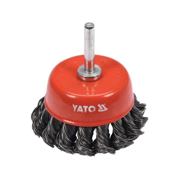 SZCZOTKA CZOŁOWA Z TRZPIENIEM 65MM   DRUT PLECIONY YT-47518