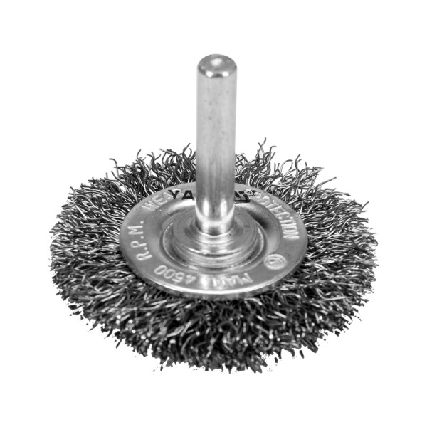 SZCZOTKA TARCZOWA Z TRZPIENIEM 50MM INOX NA WIERTARKĘ YT-47565