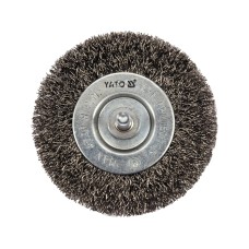 SZCZOTKA TARCZOWA Z TRZPIENIEM 75MM INOX NA WIERTARKĘ YT-47568