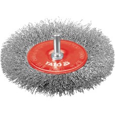 SZCZOTKA TARCZOWA FI 100MM Z TRZPIENIEM, DRUT NIERDZEWNY YT-4758
