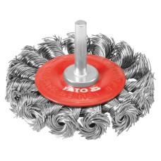 SZCZOTKA TARCZOWA FI 75MM Z TRZPIENIEM, DRUT SPLATANY YT-4759