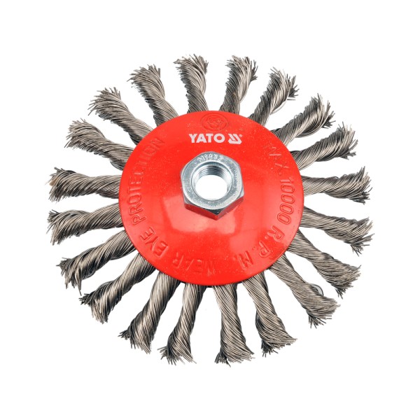 SZCZOTKA TARCZOWA FI 125MM Z GWINTEM M14, DRUT NIERDZEWNY YT-4764