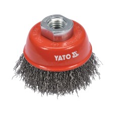 SZCZOTKA DOCZOŁOWA 65MM M14 INOX NA SZLIFIERKĘ KĄTOWĄ YT-47658