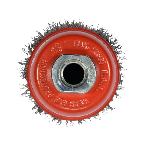 SZCZOTKA DOCZOŁOWA 65MM M14 INOX NA SZLIFIERKĘ KĄTOWĄ YT-47658