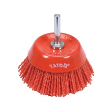 SZCZOTKA TARCZOWA  75MM NYLON TRZPIEŃ NA WIERTARKĘ YT-47782