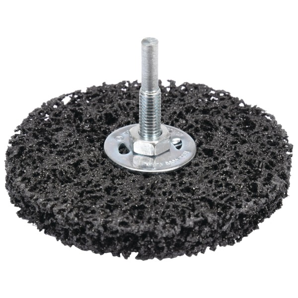 SZCZOTKA TARCZOWA 100MM Z TRZPIENIEM NA WIERTARKĘ YT-47802