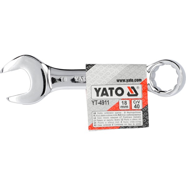 KLUCZ PŁASKO-OCZKOWY KRÓTKI 18 MM YT-4911