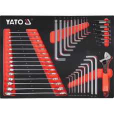 SZAFKA SERWISOWA ZE 157 NARZĘDZIAMI, 7 SZUFLAD Z BLOKADĄ OTWARCIA YT-55308