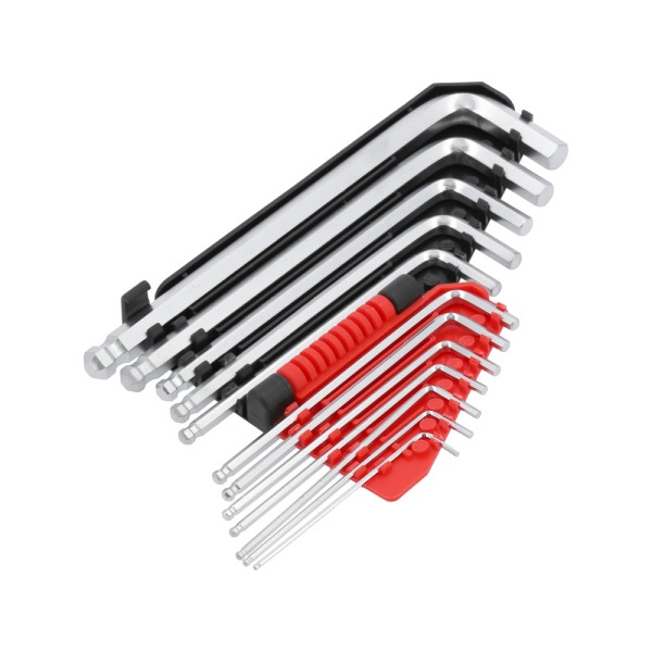 ZESTAW KLUCZY IMBUSOWYCH Z KULISTĄ KOŃCÓWKĄ, S.A.E., DŁUGIE 12 CZ. YT-5837