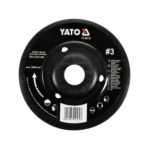 TARNIK WYPUKŁY DO DREWNA 125MM NR3 YT-59170