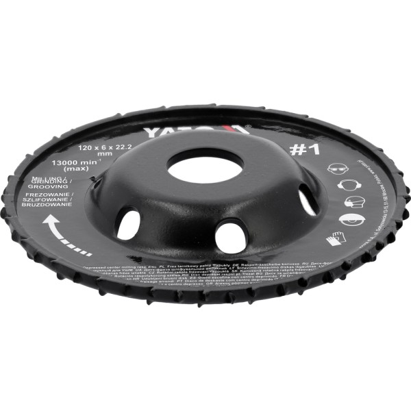 FREZ, TARNIK PEŁNY, WYPUKŁY 120X6 NR1 NA SZLIFIERKĘ KĄTOWĄ YT-59180
