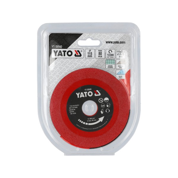 TARCZA DIAMENTOWA DO CIĘCIA SZKŁA I GLAZURY 125X1.2X22.23MM YT-59941