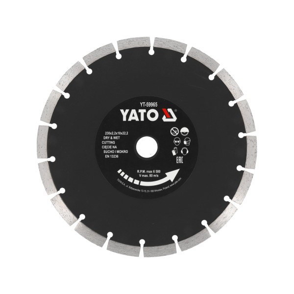 TARCZA DIAMENTOWA 230MM SEGMENTOWA DO BETONU YT-59965