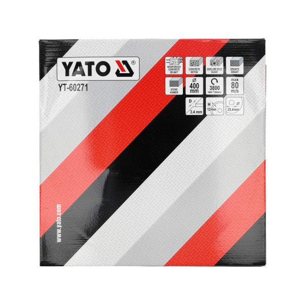 TARCZA DO PRZECINARKI 400MM OTWÓR 25,4MM, DO BETONU, KRAWĘŻNIKÓW YT-60271