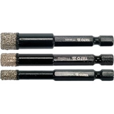 ZESTAW DIAMENTOWYCH WIERTEŁ DO GRESU 3SZT. HEX YT-60409