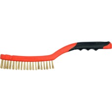 SZCZOTKA DRUCIANA, DRUT MOSIĘŻNY, 3 RZĘDY,RĘKOJEŚĆ PLASTIKOWA YT-6341