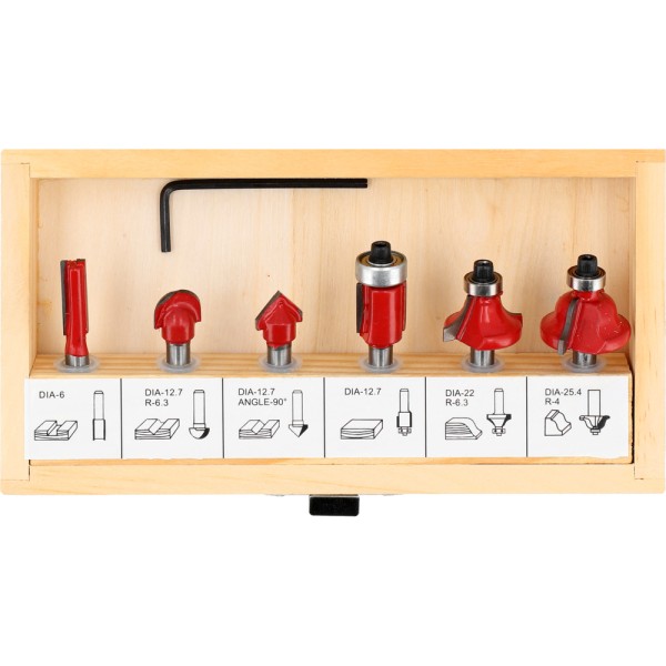 FREZY WIDIOWE DO DREWNA TRZPIEŃ FI 6 MM KPL. 6 SZT YT-68000