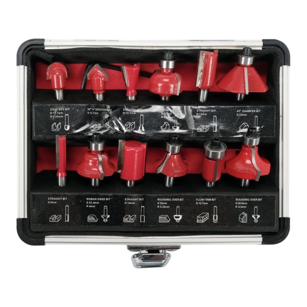 FREZY WIDIOWE DO DREWNA, TRZPIEŃ FI 6 MM, ZESTAW 12 SZT. YT-68006