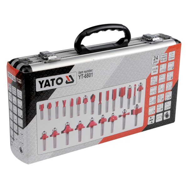 FREZY DO DREWNA, ZESTAW 24 SZT. YT-6801