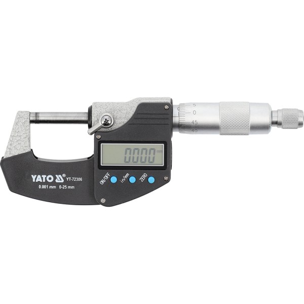 CYFROWY MIKROMETR ZEWNĘTRZNY 0-25MM / 0.001MM YT-72306