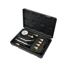 MIERNIK CIŚNIENIA SPRĘŻANIA DLA SILNIKÓW BENZYNOWYCH 8 CZ. ZAWIERA ADAPTERY. YT-73022