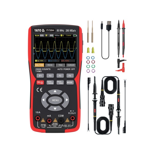 3 W 1 OSCYLOSKOP, MIERNIK CYFROWY, GENERATOR 280MSA/S 50MHZ YT-730944