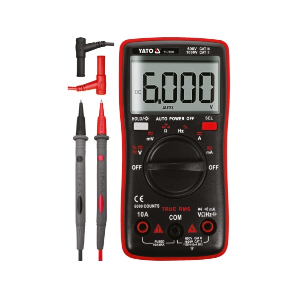 MIERNIK CYFROWY TRUE RMS Z AUTOMATYCZNYM ZAKRESEM LCD 6000 YT-73096
