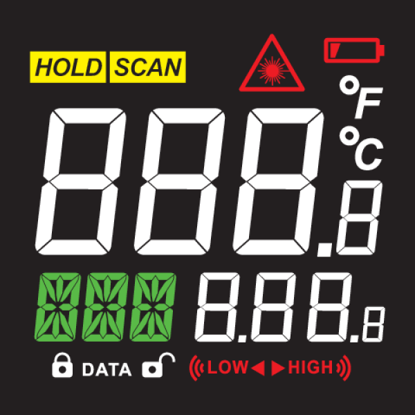 TERMOMETR BEZKONTAKTOWY PIROMETR -50C+650C YT-73201