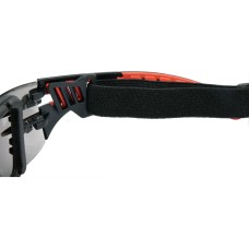 OKULARY OCHRONNE SZARE Z DOPINANYM ELASTYCZNYM PASKIEM PODTRZYMUJĄCYM I ZAUSZNIKAMI YT-73701