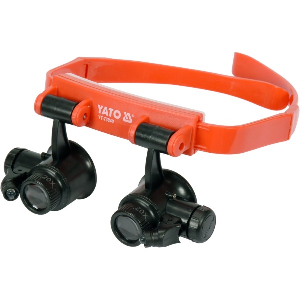 LUPY Z OŚWIETLENIEM I UCHWYTEM NA GŁOWĘ POWIĘKSZENIE X10, X15, X20, X25 YT-73840