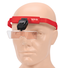 SOCZEWKA Z OŚWIETLENIEM MOCOWANA NA GŁOWIE POWIĘKSZENIE X1, X1,5, X2, X2,5 YT-73842