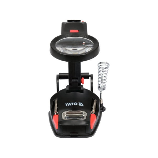 UCHWYT TYPU TRZECIA RĘKA Z PODWÓJNĄ LUPĄ Z PODŚWIETLENIEM LED YT-73861