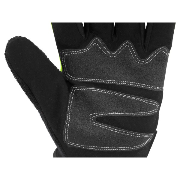 RĘKAWICE ROBOCZE Z SYNTETYCZNEJ SKÓRY AMARA ZE WZMOCNIENIAMI W CZĘŚCI CHWYTNEJ OBSŁUGA SMARTFONA ROZM. 8 YT-74654