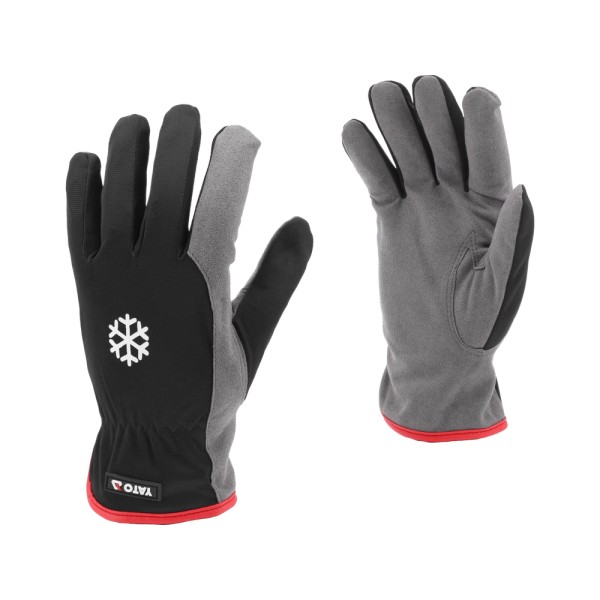 RĘKAWICE ROBOCZE OCIEPLANE SKÓRA SYNTETYCZNA ROZM. 7 YT-74681