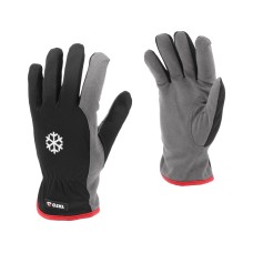 RĘKAWICE ROBOCZE OCIEPLANE SKÓRA SYNTETYCZNA ROZM. 10 YT-74684