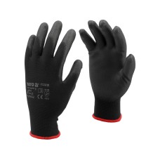 RĘKAWICE OCHRONNE NYLONOWE POWLEKANE PU ROZMIAR 8 YT-74728