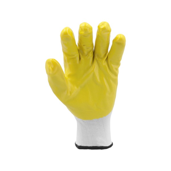 RĘKAWICE OCHRONNE POLIESTROWE POWLEKANE OLEJOODPORNYM NITRYLEM ROZMIAR 10 YT-7481