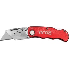 NOŻYK Z OSTRZEM TRAPEZOWYM + OSTRZA ZAPASOWE 61X33 MM YT-7532