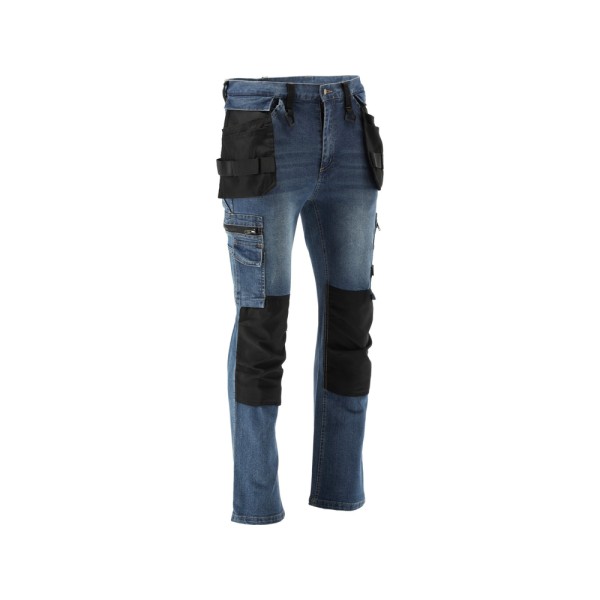 SPODNIE ROBOCZE MONTERSKIE STRETCH JEANS DARK BLUE ROZM. L/XL YT-79053