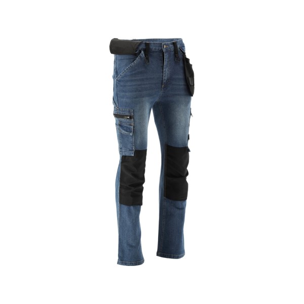 SPODNIE ROBOCZE MONTERSKIE STRETCH JEANS DARK BLUE ROZM. L/XL YT-79053