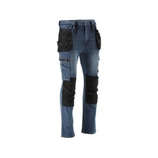 SPODNIE ROBOCZE MONTERSKIE STRETCH JEANS DARK BLUE ROZM. XL YT-79054