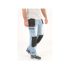 SPODNIE ROBOCZE MONTERSKIE STRETCH JEANS LIGHT BLUE ROZM. S YT-79070