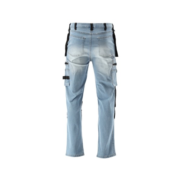 SPODNIE ROBOCZE MONTERSKIE STRETCH JEANS LIGHT BLUE ROZM. S YT-79070